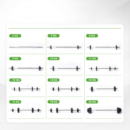 ZESTAW TUNTURI: ŁAWKA + SZTANGA + HANTLE 3W1 20KG