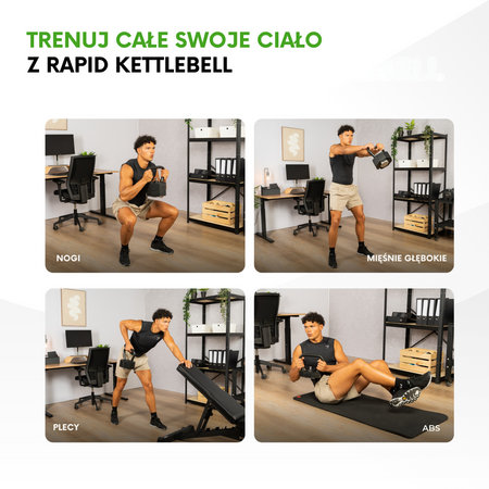 Zestaw Kettlebell Tunturi Rapid 3,5 kg + Obciążenia 2 x 8 kg