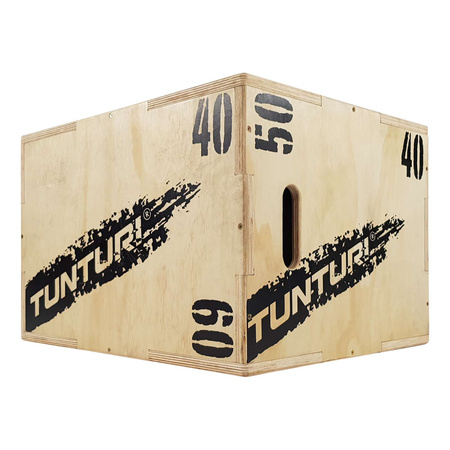 DREWNIANA SKRZYNIA PLYOMETRYCZNA DO ĆWICZEŃ CROSSFIT JUMPBOX TUNTURI 40/50/60 CM