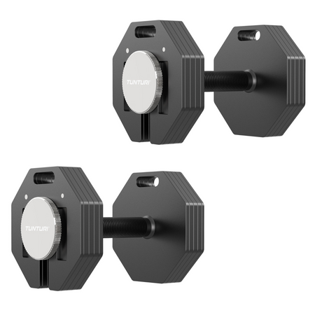 ZESTAW 2 HANTLI REGULOWANYCH TUNTURI RAPID ADJUSTABLE DUMBBELL - 20 KG