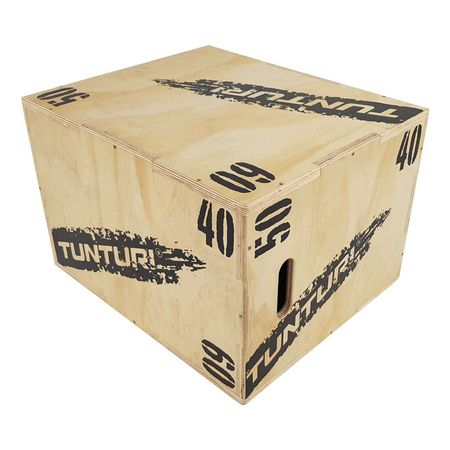 DREWNIANA SKRZYNIA PLYOMETRYCZNA DO ĆWICZEŃ CROSSFIT JUMPBOX TUNTURI 40/50/60 CM