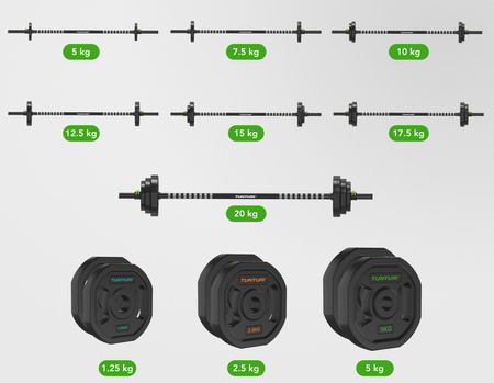 Zestaw sztanga + obciążenia Tunturi Aerobic Pump 20 kg TPU