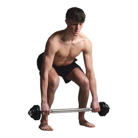 ZESTAW TUNTURI: ŁAWKA + SZTANGA + HANTLE 3W1 20KG