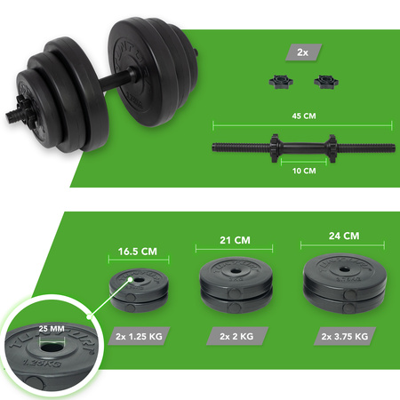 HANTLA WINYLOWA TUNTURI DUMBBELLSET 15KG