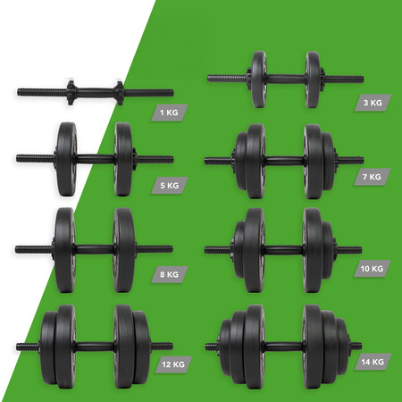 ZESTAW HANTLI WINYLOWYCH REGULOWANYCH TUNTURI 28kg