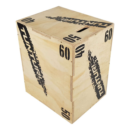 DREWNIANA SKRZYNIA PLYOMETRYCZNA DO ĆWICZEŃ CROSSFIT JUMPBOX TUNTURI 40/50/60 CM