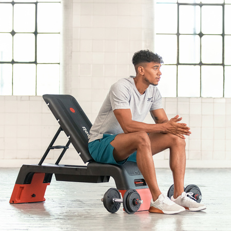 ŁAWKA TRENINGOWA I STEP 2W1 REEBOK DECK - CZERWONY