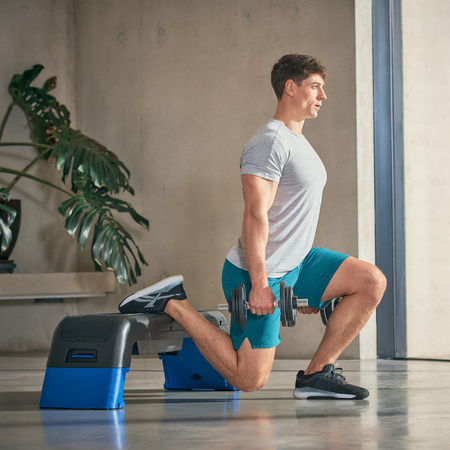 ŁAWKA TRENINGOWA I STEP 2W1 REEBOK DECK - NIEBIESKI